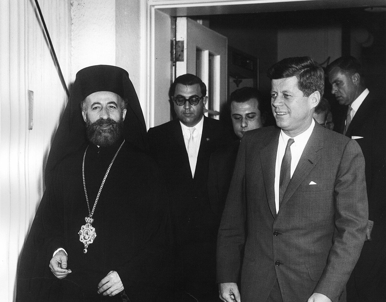 Makarios și John F. Kennedy la Casa Albă, 1962